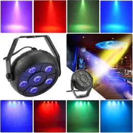 LED-scenljus Ljud Aktiv Automatisk parlampa 6 LED RGB Par Lampa 9W Disco Laser Lights Wedding Stage Lamp Disco Barlampa