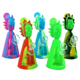 Bong in silicone da 7,2 pollici Pipa ad acqua per fumatori Pipa ad acqua in silicone per uso alimentare staccabile narghilè shisha Dab Rig Recycler