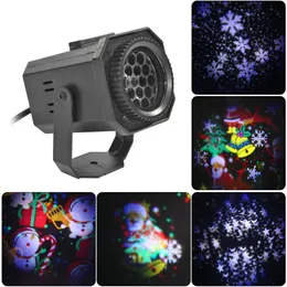 크리스마스 LED 프로젝터 라이트 4 패턴 카드 변경 램프 프로젝터 다채로운 회전 LED 레이저 빛 KTV DJ 디스코 휴일