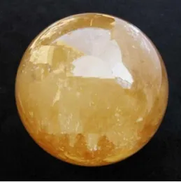 Rzemiosło Transshipmen Feng Shui Dekoracja Niech Bogactwo jest hojnie do naturalnego Citrine Calcit Crystal Kula Kula Ball Healing 48mm + Stojak