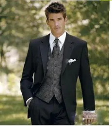 Hot Rekommendera Mäns Blazer Passar Bröllopsklänning Prom Kläder Brudgum Tuxedos Anpassad Tre Pieces (Coat + Pant + Waistcoat) Business Wear