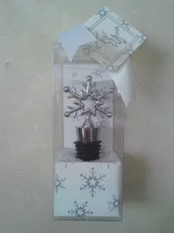 Snowflake Wine Bottle Stopper Reusable Drink Bottle CoverVacuum Sealed Plug in Gift Boxes Wedding Party Favors