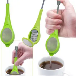 100pcs New Silicon Tea Strainer Silicone Reusable Tea Bag Infuser Filter Diffuser Loose Tea Leaf Green Color