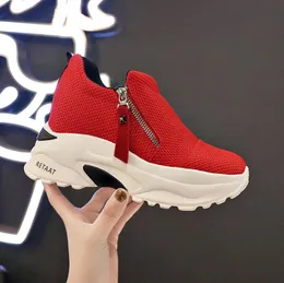 2019 Hot Sale Womens High Heel Canvas Wedge Sneakers For Women