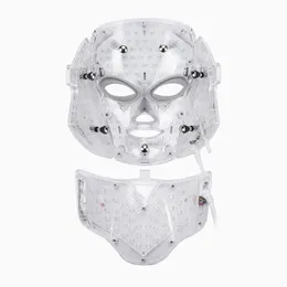 最新のLEDライトフェイシャルマスクフェイスホワイトニングマシンPDTビューティーセラピー7カラーレッドLEDマスクとネック付き