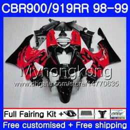 HONDA CBR 919RR CBR 900RR CBR919RR 1998 1999 278HM.41 CBR900RR CBR 919 RR CBR900 RR CBR919 RR 98 99 Fairing Yeni kırmızı siyah top kit