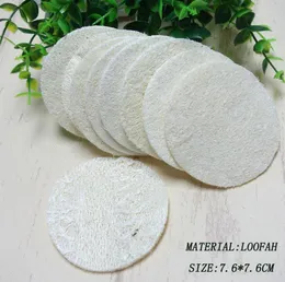 Gratis fraktdiameter 7,5 * 7.5cm Rund naturlig Loofah Tvättbad Torka Pad SN2850