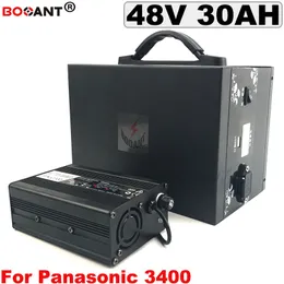 Panasonic NCR18650B 48 v için Şarj Edilebilir E-Bike Lityum Pil ile 30AH 1000 w Metal Kutu 48 v Elektrikli Bisiklet Pil + 5A Şarj