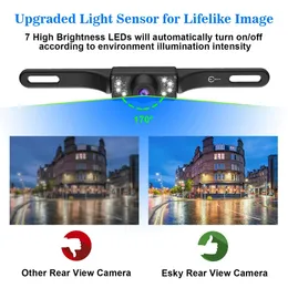 Câmera de segurança do veículo Câmera de visão traseira à prova d'água HD Color Wide View Plate License Plate Car Camera com 7 LEDs brilhantes de visão noturna