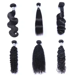 Mink Brazillian Straight Body Looke Deep Wave Kinky Curly 처리되지 않은 브라질 페루 인디언 인간 머리 직조 묶음 Tdwr