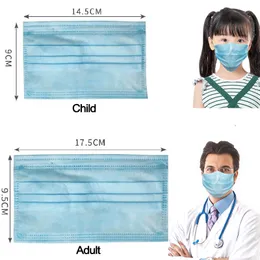 Disposable Dust-proof Kid Face Masks 3-layer Filter Meltblown Cloth Non-woven PM2.5 Ear-loop Mask