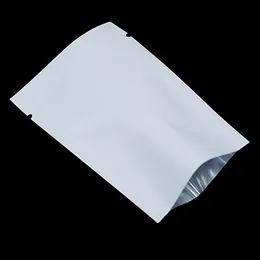 200 SZTUK 8 * 12 cm Biała uszczelka ciepła Próżniowe Torby do pakowania Food Grade Folia Aluminiowa Folia Prezent Próbka Power Pack Open Top Studka