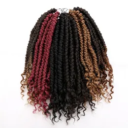 Senegalese Spring Twist Crochet Braids Hair Kinky Curly ends Dreadlock Synthetic Hair Extension For Woman 12inch 12roots/PC