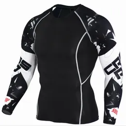 Erkek Sıkıştırma Gömlek 3D Genç Kurt Formalar Uzun Kollu T Shirt Spor Erkekler Likra MMA Egzersiz Tişörtler Tayt Marka Giyim CY200515