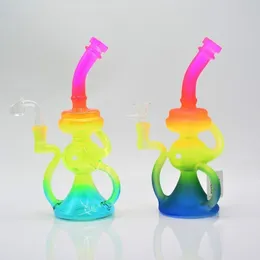 10 Inch Rasta Recycler Bong Unique Glass Water Bong For Sale Heady Glass Dab Rig With Banger Frosted Oil Rig