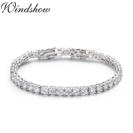 5mm 16-20cm 925 Sterling Silver Round CZ Kamienne Bransoletki Tenisowe Dla Kobiet Pulseiras Bracelete Biżuteria BILEKLIK BRACCICI CX200623