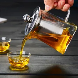 transparent Borosilicate Glass household Teapot Stainless Steel Infuser Strainer tea set Heat Resistant Loose Leaf home Tea Pot