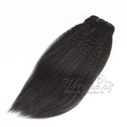 Cor natural da Virgem Brasileira 100% Cabelo Humano 120g 200g Kinky CLIP em extensões de cabelo para mulheres negras