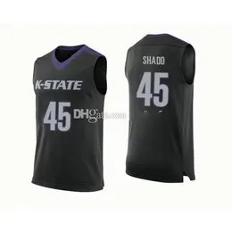 Kansas State Wildcats College #45 Nigel Shadd #99 Carlbe Ervin II Basketball Jersey Mens ed Custom Number Name Jerseys