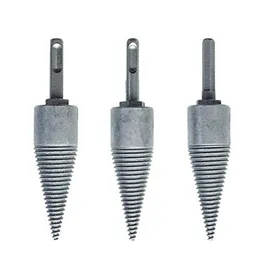 Freeshipping Firewood Machine Drill Tool Wood Reamer Punch Bit Split Woodwork Cone Drilling Tool Handle Chopping Bit (3Pcs(Hex Shank +