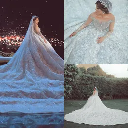 2020 Underbara kyrka Bröllopsklänningar Blommorapparat Beaded Off The Shoulder A Line Country Wedding Dress Custom Made Long Robes de Mariée