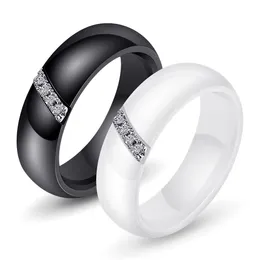 2019 Neue Guys Keramik Kubikzirkonia Herren Damen Einfache Ringbänder Liebhaber Hochzeit Matching Ring Set Geschenke für Paare zum Verkauf Großhandel 18k Gold plattiert