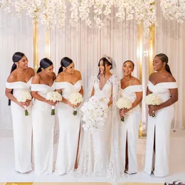 Африканские дешевые платья подружки невесты для свадеб гостя от плеча длинные атласные боковые сплит