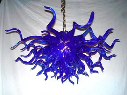 Lampen Schlafzimmer Dekorative Pendelleuchte Blaue moderne LED-Kronleuchter Art-Deco-Kronleuchter aus mundgeblasenem Muranoglas