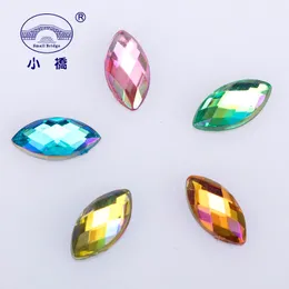 1000 PZ Glitter Flatback Horse Eye Strass AB Colore 3D Nail Art Strass Colla decorativa allentata su strass acrilici S031