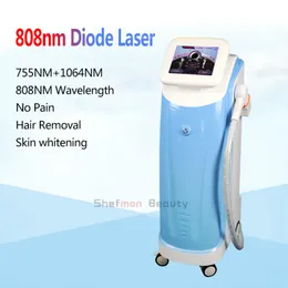 808nm diod laser hårborttagning maskin frysa hud permanent med icke-kanalhandtag 20 miljoner skott