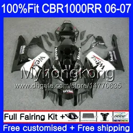 Corpo de injeção + tanque preto wes estoque para HONDA CBR 1000 RR CBR 1000RR 06-07 276HM.24 CBR1000RR 06 07 CBR1000 RR 2006 2007 OEM kit de carenagens