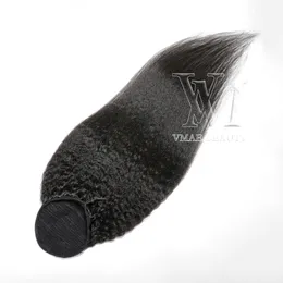 VMAE Clip a foro stretto con coda di cavallo dritta brasiliana in 120 g Coda di cavallo con coulisse Estensioni dei capelli umani vergini