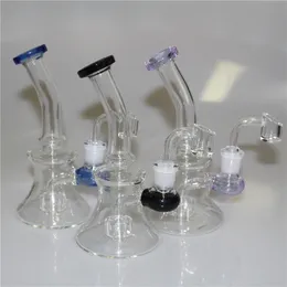 Glasbecher-Bongs Shisha Mini-Wasserpfeifen Perkolator-Bubbler-Rohr 14-mm-Famale-Verbindung Dab-Rigs Ölwachs-Rig mit Quarz-Banger