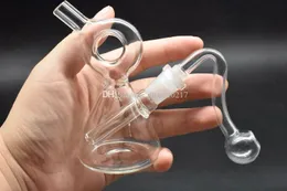 Ny design glas vatten röråtervinning mini bong 10mm bit rökning rör tjock pyrex olja riggar nagelbongs perc med 10mm oljebrännare billiga 2st