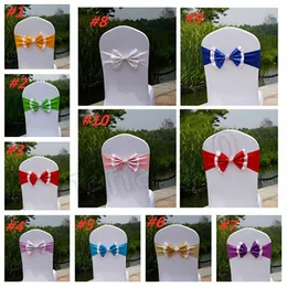 10styles Paillette Okładka Krzesła Sashes Cekiny Elastic Spandex Krzesło Band Bow z klamrą Do Wesela Wydarzenie Home Textilest2i5531