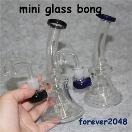 Neue Ankunft Mini Glas Bong Öl Rig Shisha Wasser Bongs Becher Bong Weibliche 14mm Dab Rigs Mit 4mm Quarz Banger