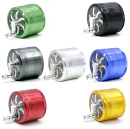 Size 63MM Aluminum Alloy Four-layer Rocker Smoke Grinder Hand-operated Cigarette Smoker