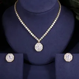 Halsband Jankelly Nigeria 2st Bridal Zirconia smyckesuppsättningar för Women Party, Luxury Dubai Nigeria CZ Crystal Wedding Jewelry Sets