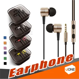 Universal 3,5 mm metallörlurar för Bluetooth-hörlurar med mic stereo in-ear hörlurar för iPhone 11 Pro Samsung Tablet Mp3/4 All mobiltelefon