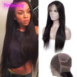 Indian Full Lace Wigs Pre Plucked Straight Human Hair Natural Color Silky Virgin Hair 12-30 Inch