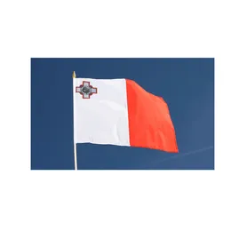 Malta Hand Held Waving Flag for Outdoor Indoor Usage ,100D Polyester Fabric, Make Your Own Flags