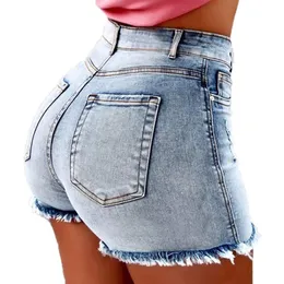 Pantaloncini di jeans estivi alla moda Pantaloni corti di jeans a vita alta da donna Jeans Lady Short 2019 New Femme Push Up Skinny Slim