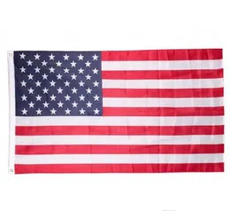 50pcs 미국 국기 미국 국기 미국 정원 사무실 배너 플래그 3x5 FT Bannner 품질 별 줄무늬 폴리 에스터 튼튼한 깃발 150*90 WY079