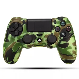 Slitstark dekal Camouflage Grip Cover Case Silikongummi Mjuk hudskydd för PlayStation 4 för Dualshock 4 Gamepad - Camouflage Green