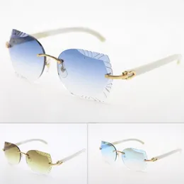Bezprzewodowe okulary przeciwsłoneczne Cat Oko oko oka rzeźbione soczewki biały naturalny naturalny klakson okulary okulary