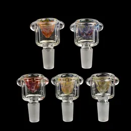 Hookahs Colorful Glass Bowl 14mm 18mm Male Joint Bong Feather Design Smoking For Water Pipe Dab Rig