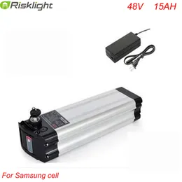 Hochwertiger 48V 15Ah Elektrofahrrad-Akku Silver Fish 48V 15Ah Samsung-Zellen-Akku mit Aluminiumgehäuse + Ladegerät