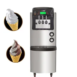 Yeni Varış Üç Tombul Yumuşak Dondurma Makinesi Ticari Tam Otomatik Dikey Süt Çay Dükkanı Küçük Yumuşak Dondurma Makinesi