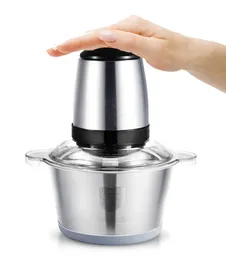 FREE SHIPPING 350W Stainless steel 2L big capacity Automatic Meat Grinder Household Mincer Chopper Food Processor