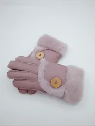 Fashion-Free Shipping - Winter New Women Warm Wool Gloves 100% Leather Gloves Leisure